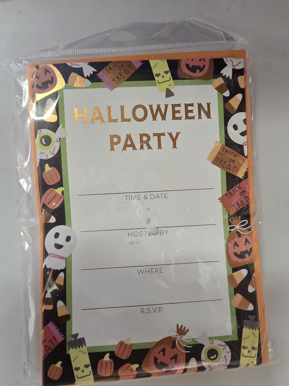 Halloween Party Invitations - Orange and Black Hallmark Pk Of 10